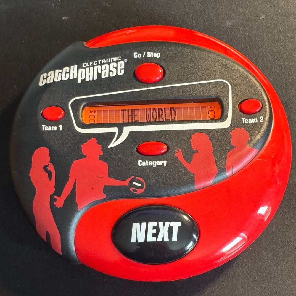 Catch Phrase Electronic Handheld Party Game Hasbro Classic Red & Black Tested